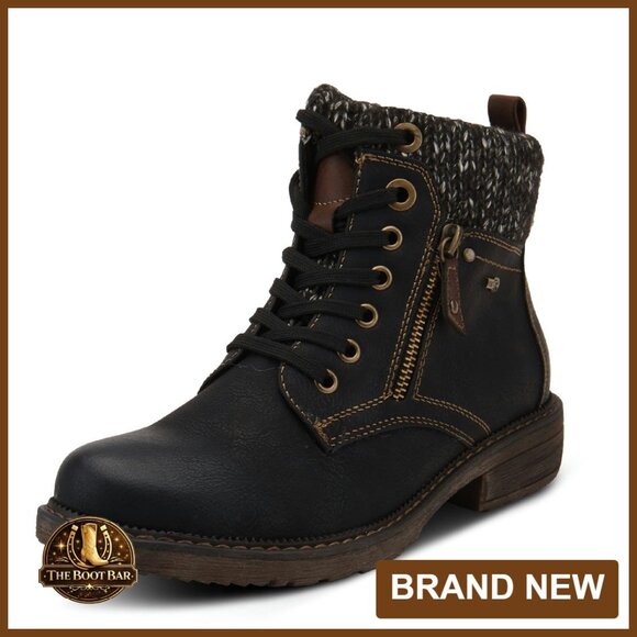 Waterproof Ankle Boots Western Style Full Zipper Vegan Leather